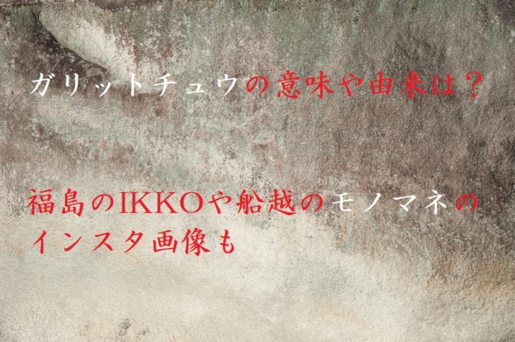 ガリットチュウの意味や由来は?福島のIKKOや船越のモノマネのインスタ画像も